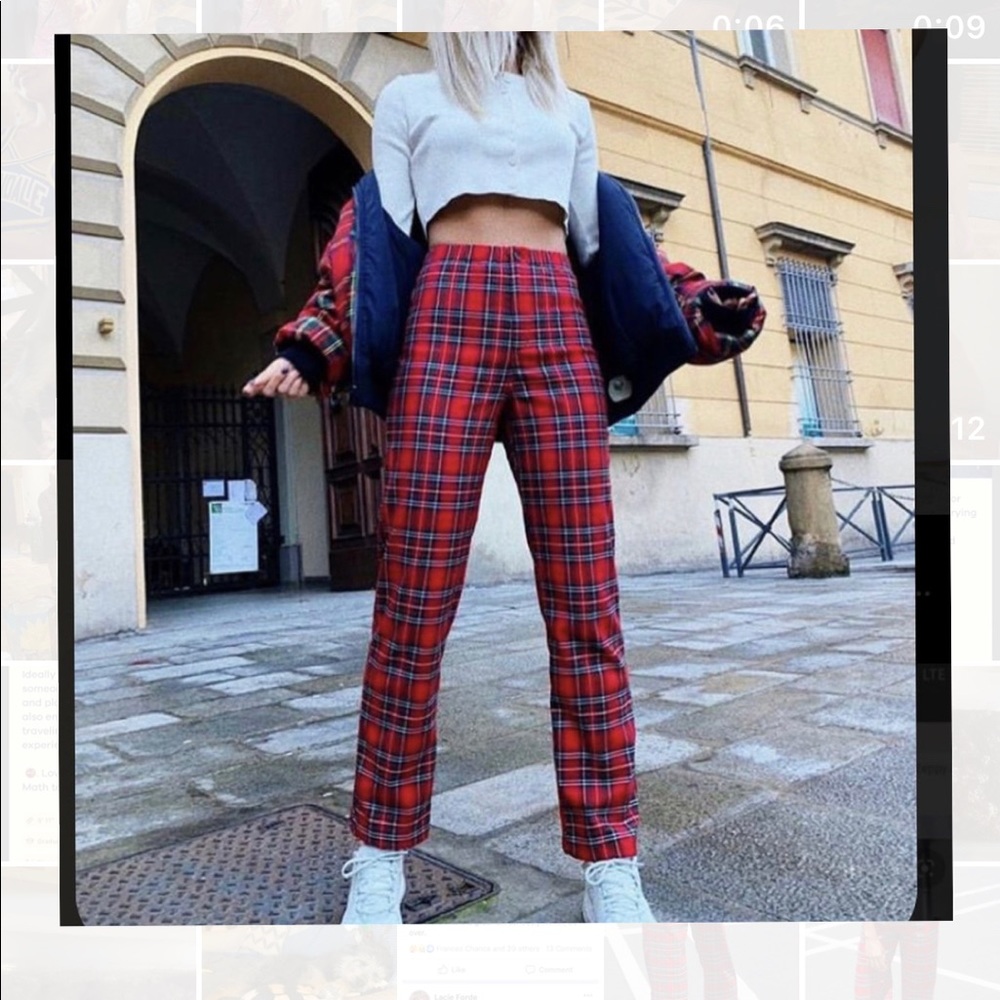 Pacsun John Galt Red Plaid Pants